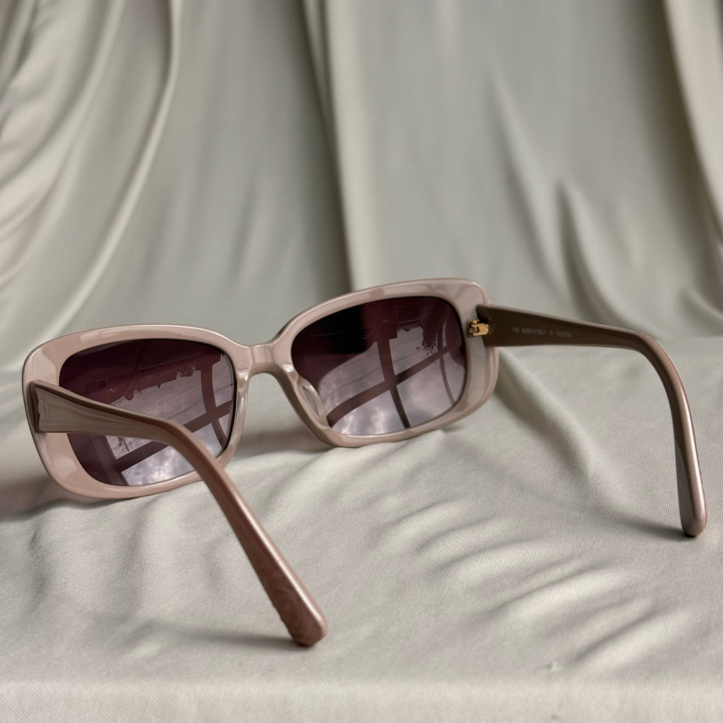 Valentino V619S Rectangular Sunglasses - Dusty Pink, Floral Scroll