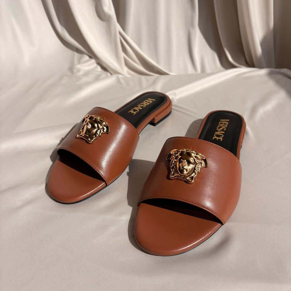 Versace Medusa Flat Sandals - Summer Nude Gold, EU 36.5 / US 6, NIB