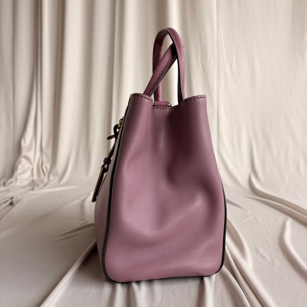 Fendi 2Jours Tote - Lilac/Old Rose Vitello Elite Leather
