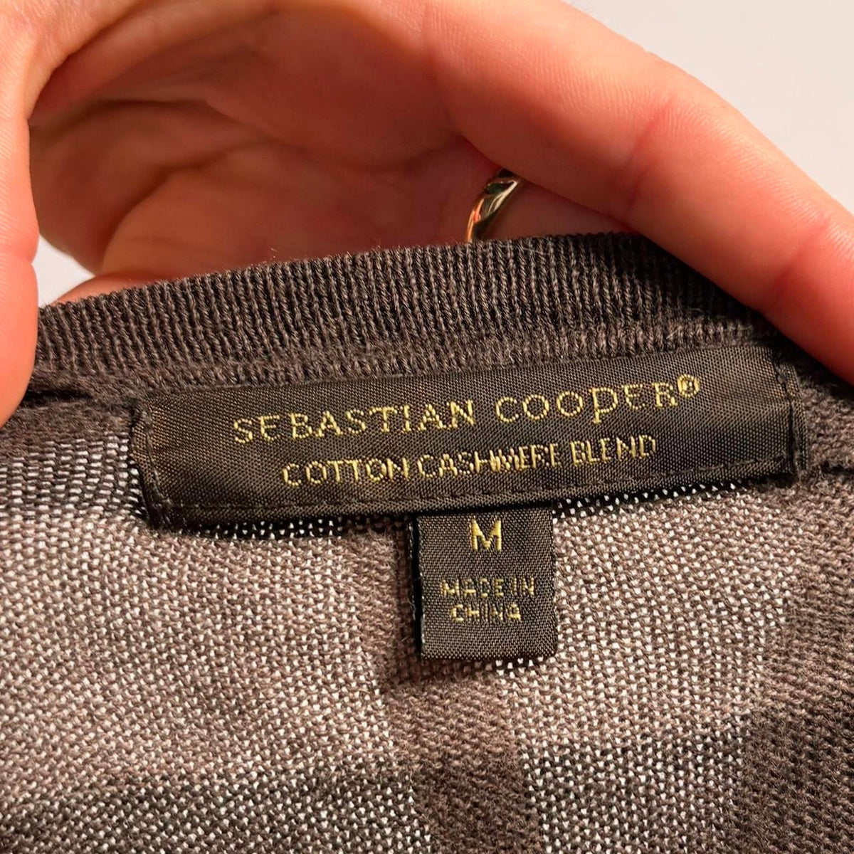 Sebastian Cooper Cashmere Blend Brown Stripped Sweater - M