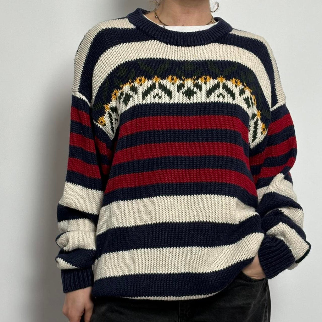 Vintage American Eagle Fair Isle Sweater | Patriotic Stripes