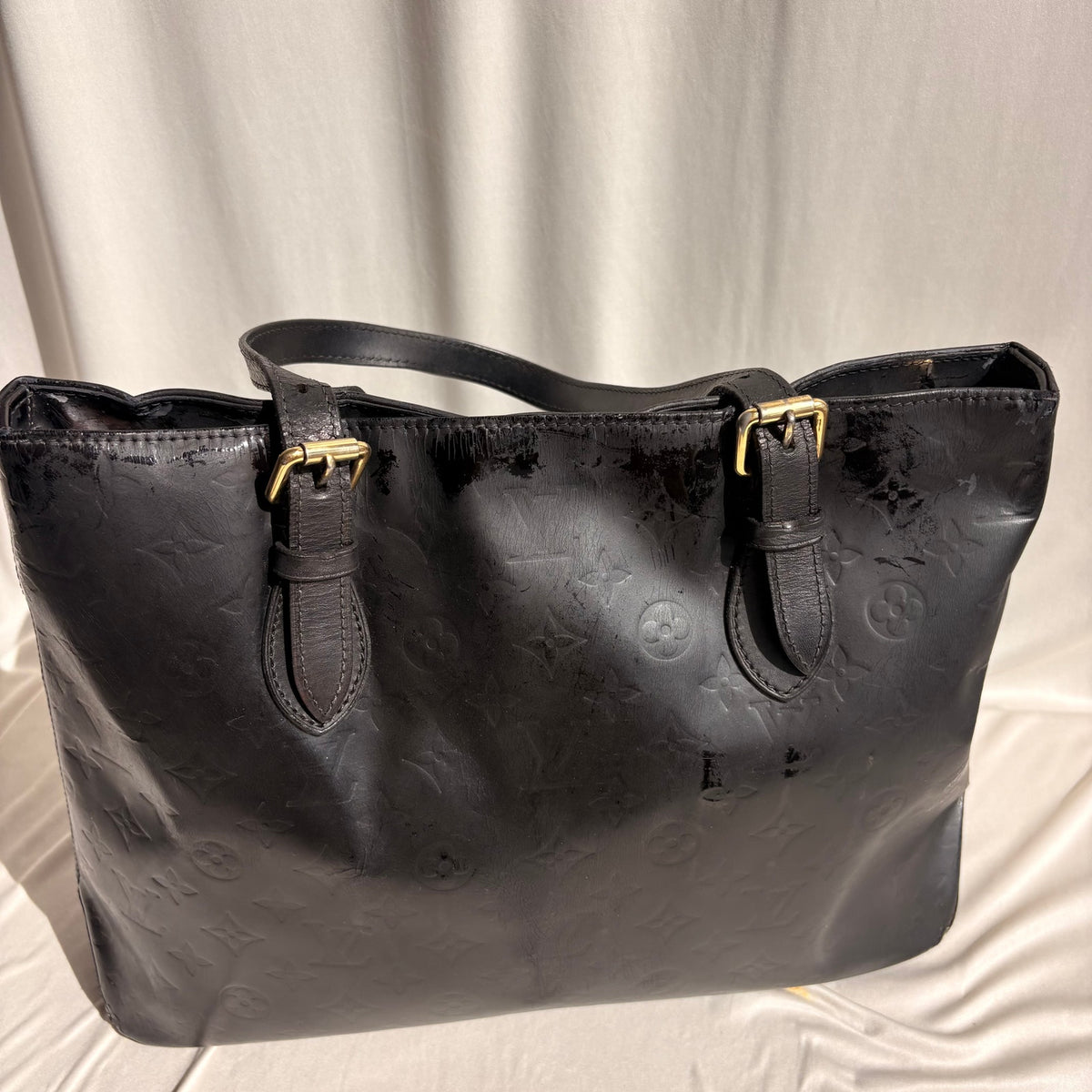 Vintage Louis Vuitton Black Monogram Vernis Houston Tote