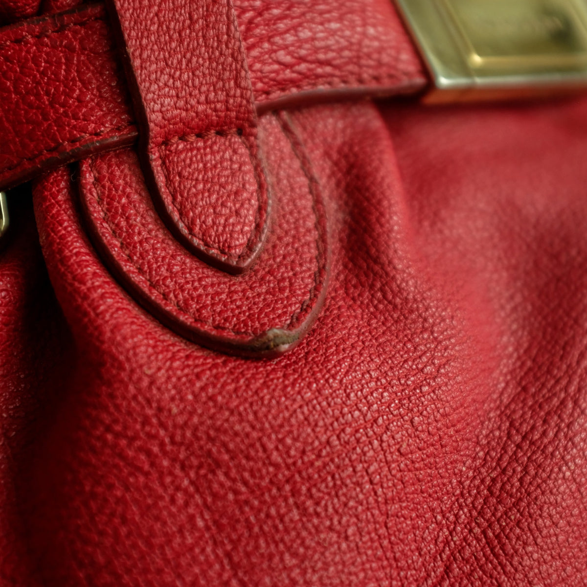 Burberry Red Leather Hobo - Gold Hardware, Crossbody, Made in Italy