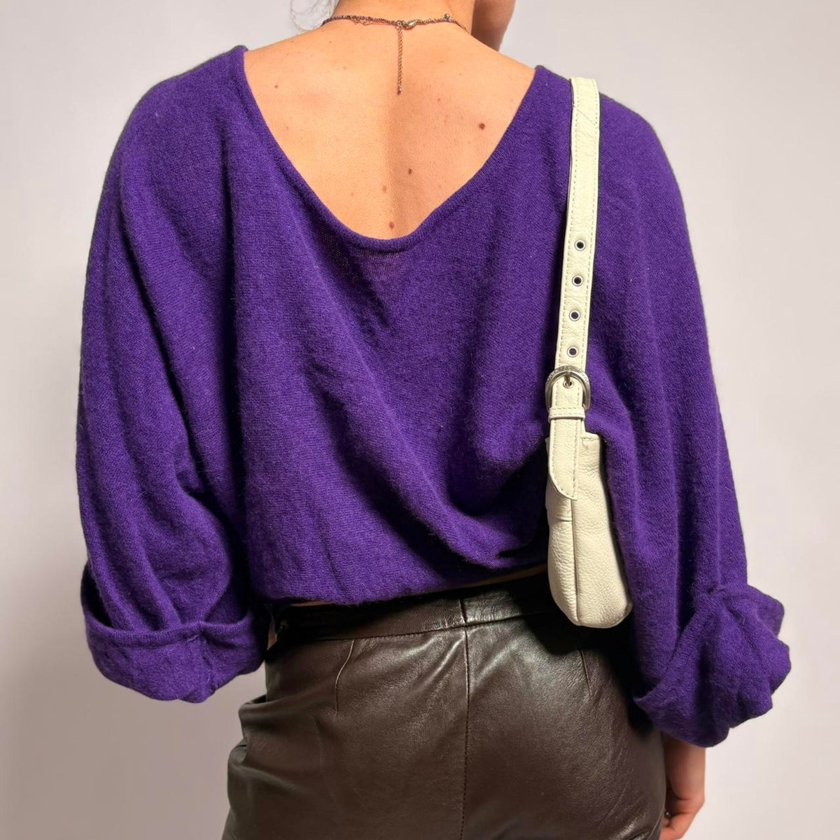 Vintage Purple Batwing Sweater - Fits Small