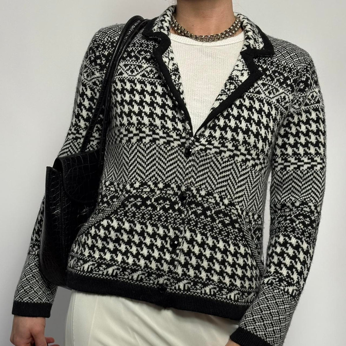 Vintage Coldwater Creek Black & White Cardigan - XS