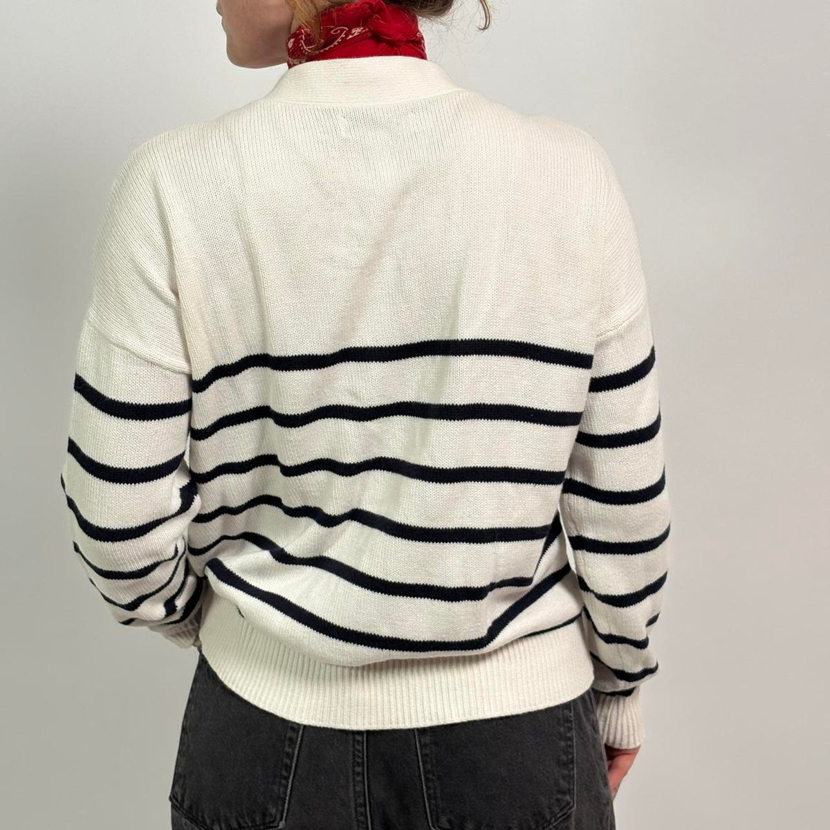 The Loft Navy & White Striped Cardigan | Classic Cotton