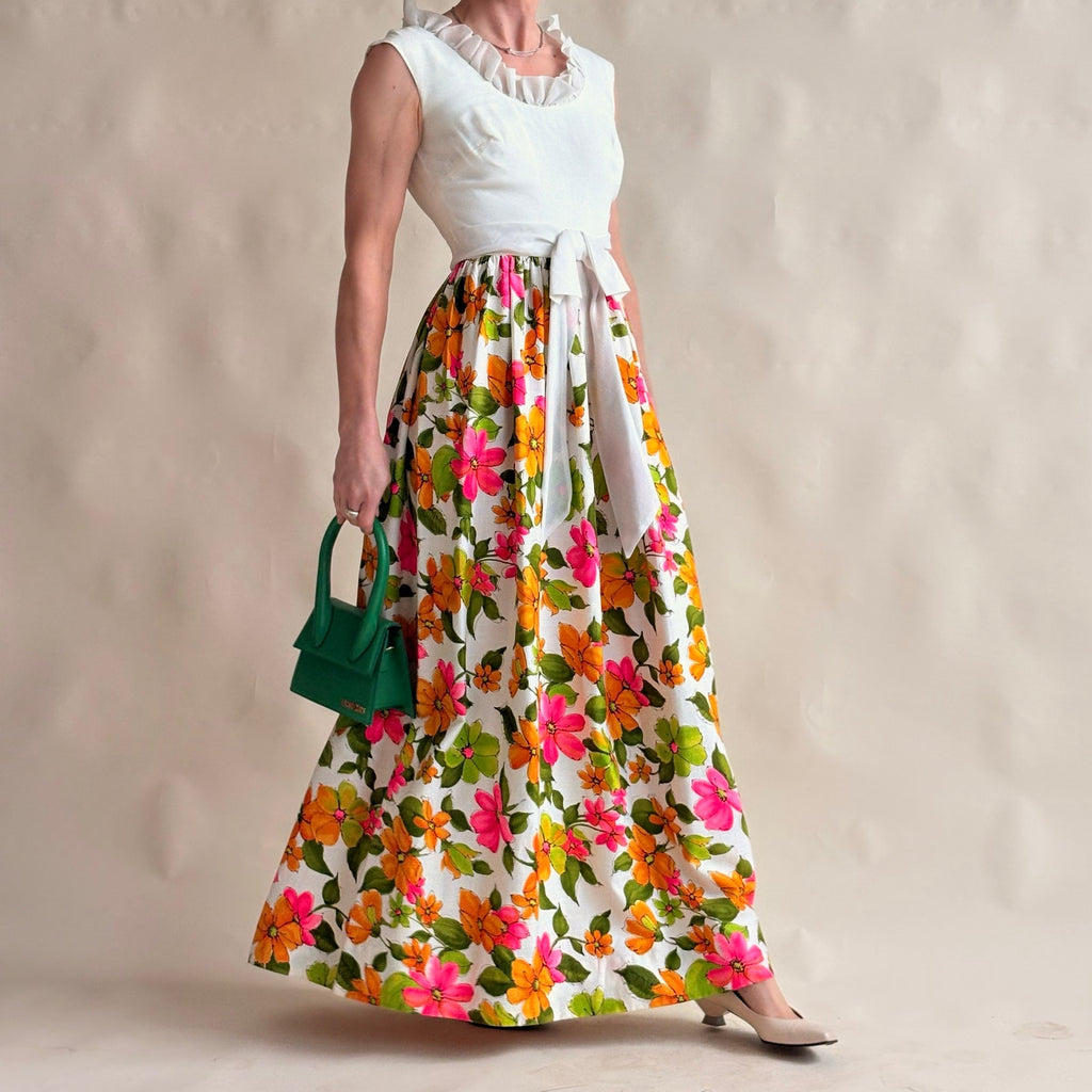 Miss Elliette California Vintage 70s Floral Maxi Dress - Fits XS