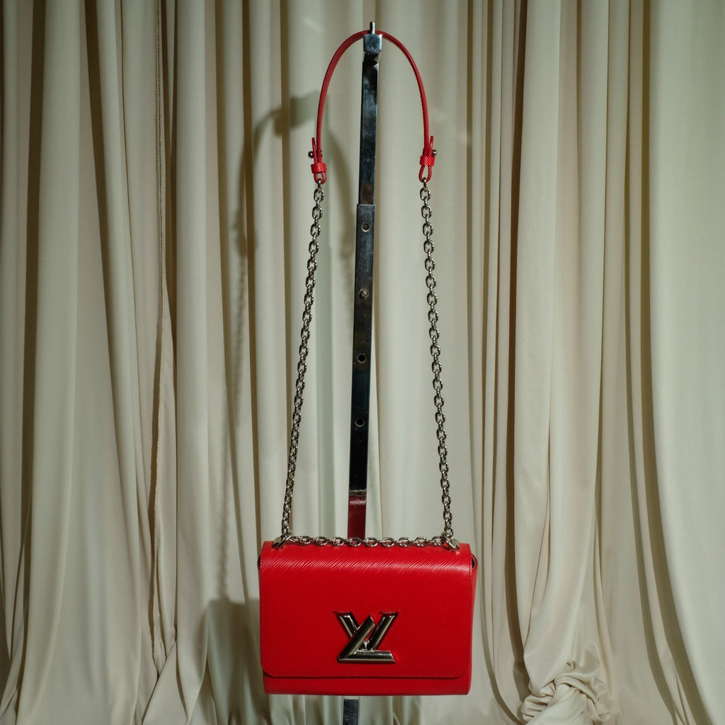 Louis Vuitton Twist MM Crossbody Bag - Red Epi Leather, Silver Hardware