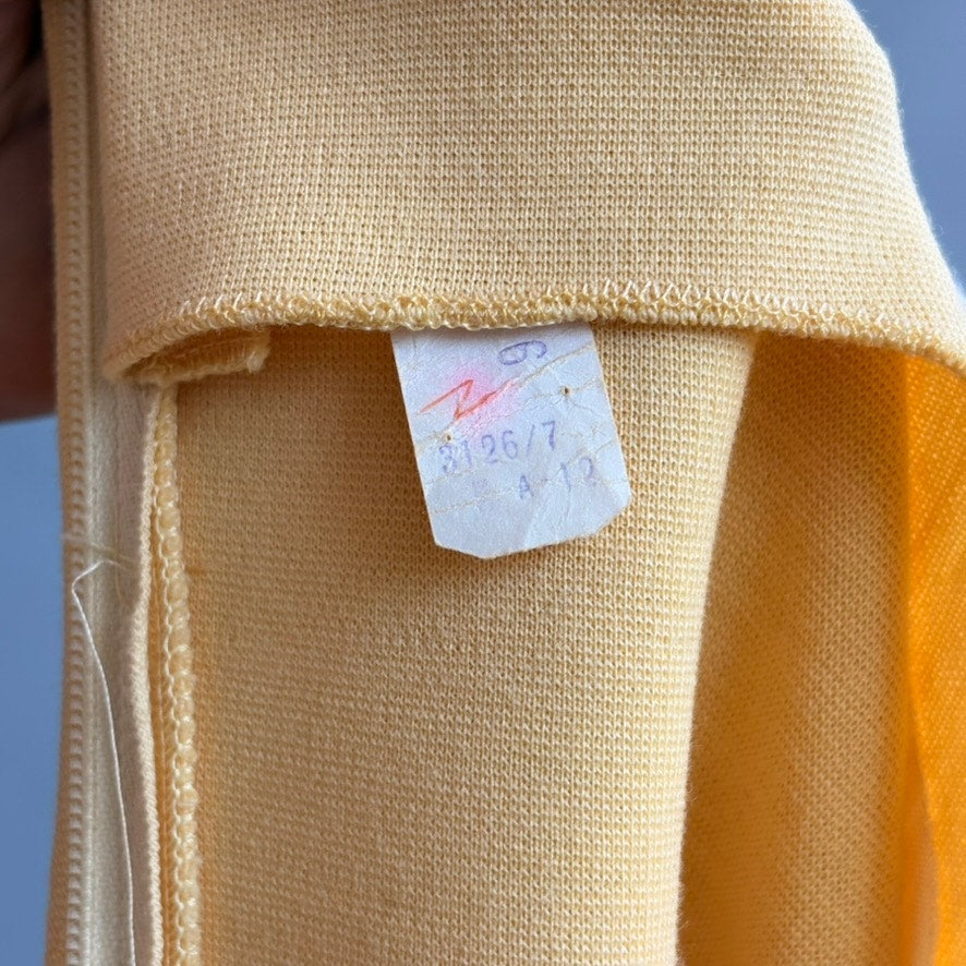 Vintage 60s Union-Made Mustard & Grey Drop Waist Wool Dress