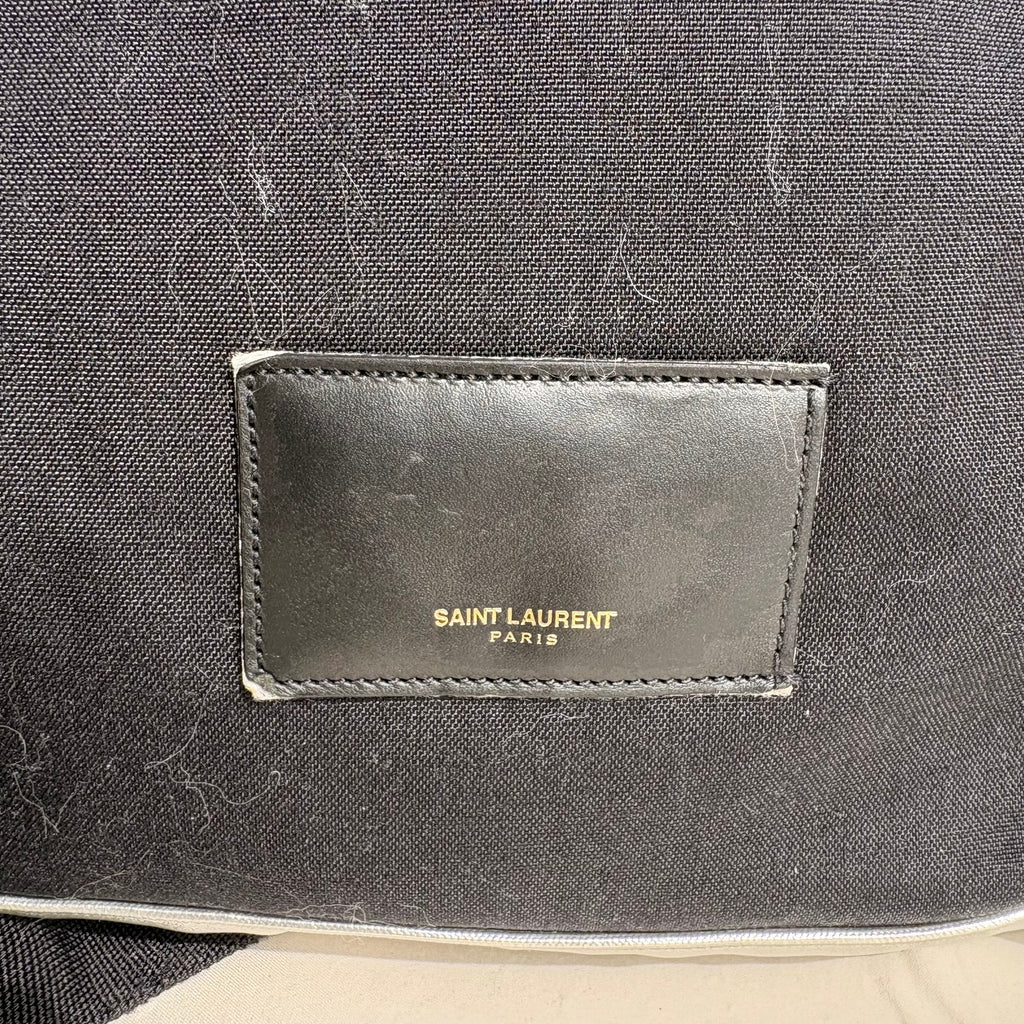 Saint Laurent Silver Metallic Leather City Backpack, 2017