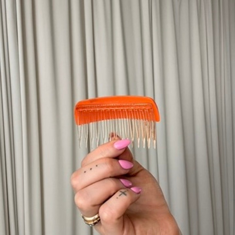 Bright Orange Hair Comb - Vintage, 3" Pop of Color