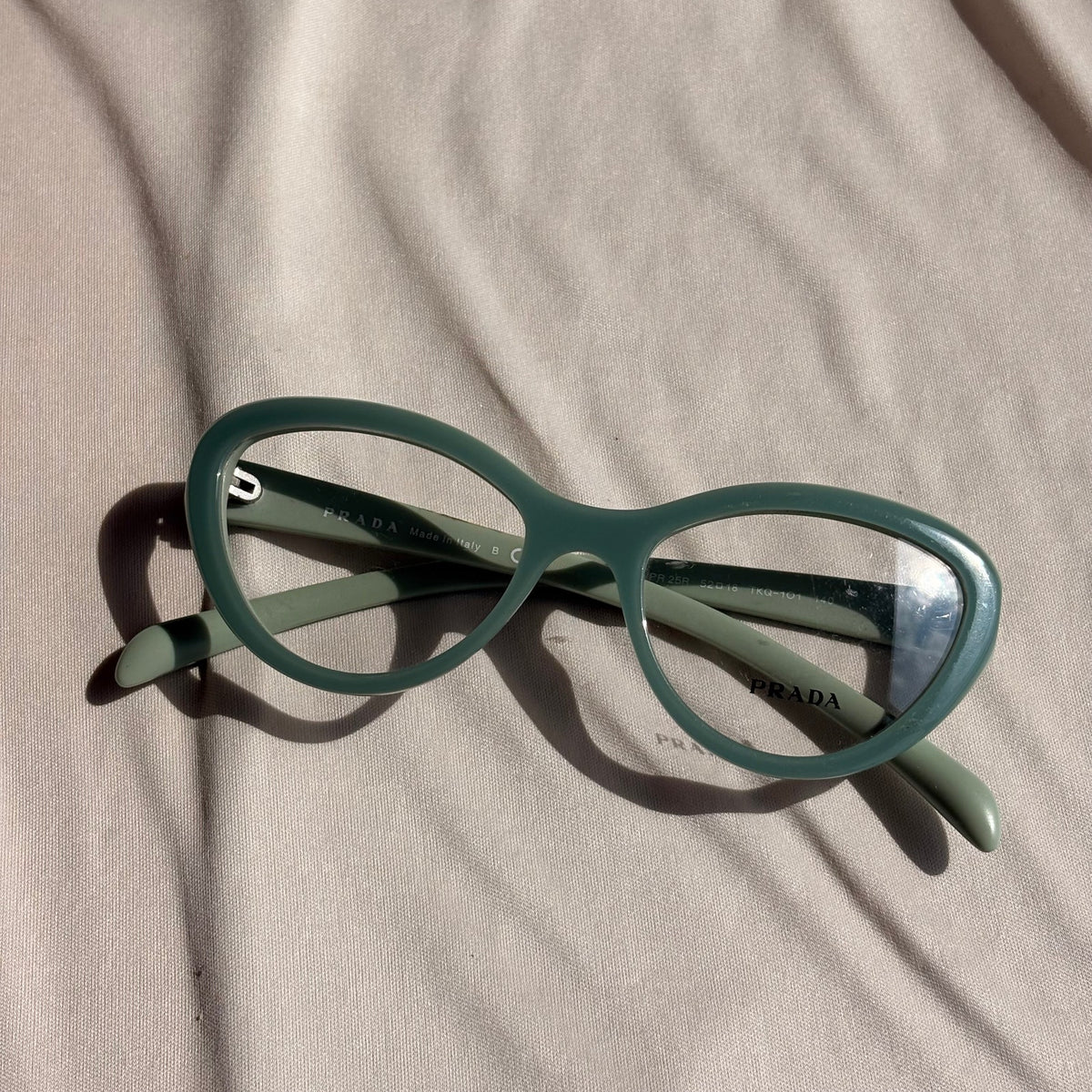 Prada VPR 25R Cat-Eye Eyeglasses - Mint Green, Sage