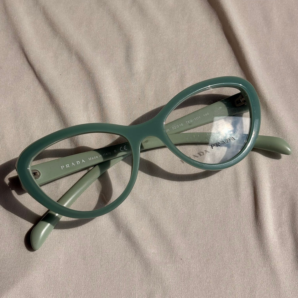 Prada VPR 25R Cat-Eye Eyeglasses - Mint Green, Sage