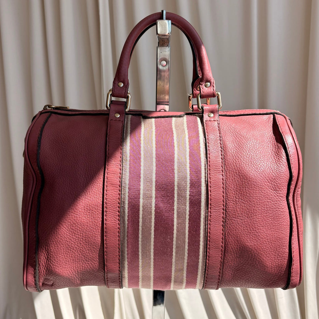 Gucci Web Joy Boston Bag Satchel - Pink Leather, Canvas Web Detail