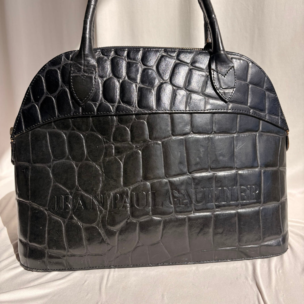 Vintage Jean Paul Gaultier Crocodile-Embossed Leather Bag