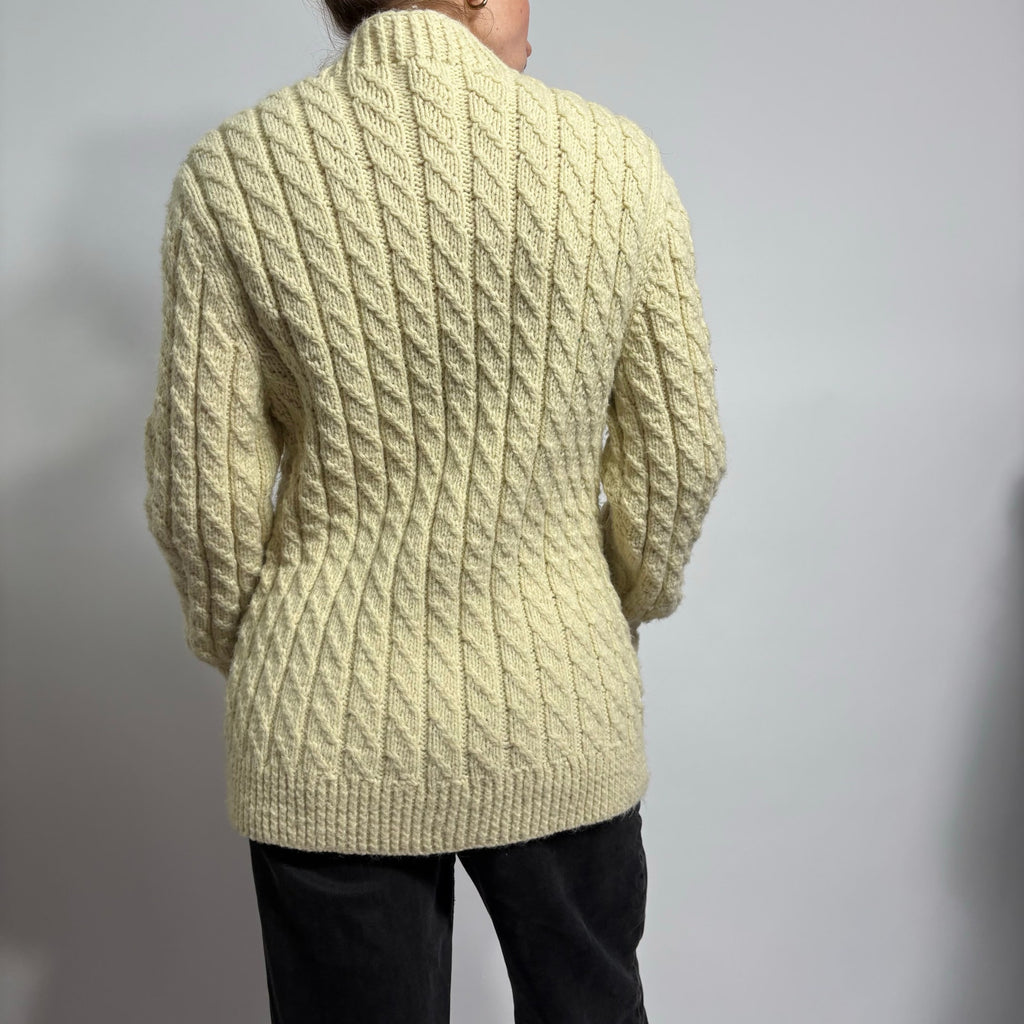 Fisherman's Cable Knit Cardigan - Cream