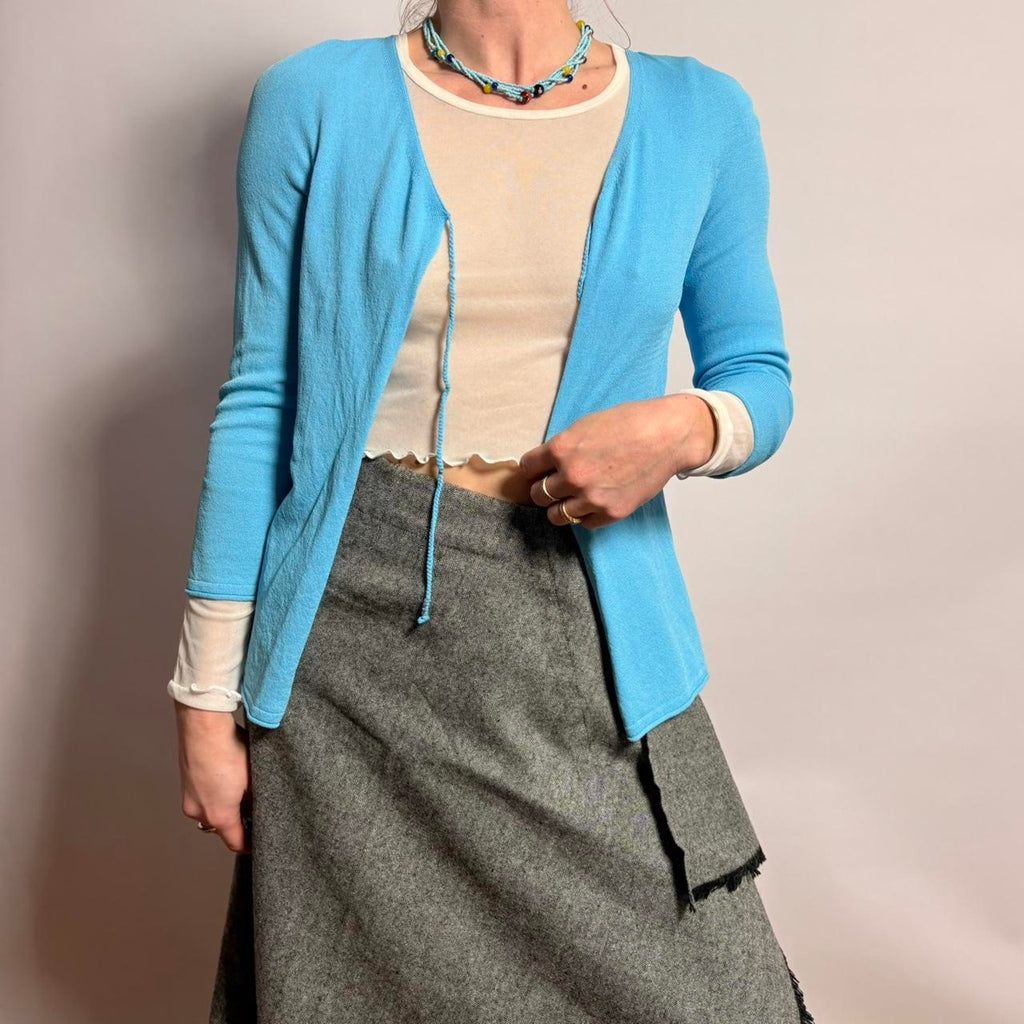 Vintage Anne Klein Teal Cardigan Top - Size Small