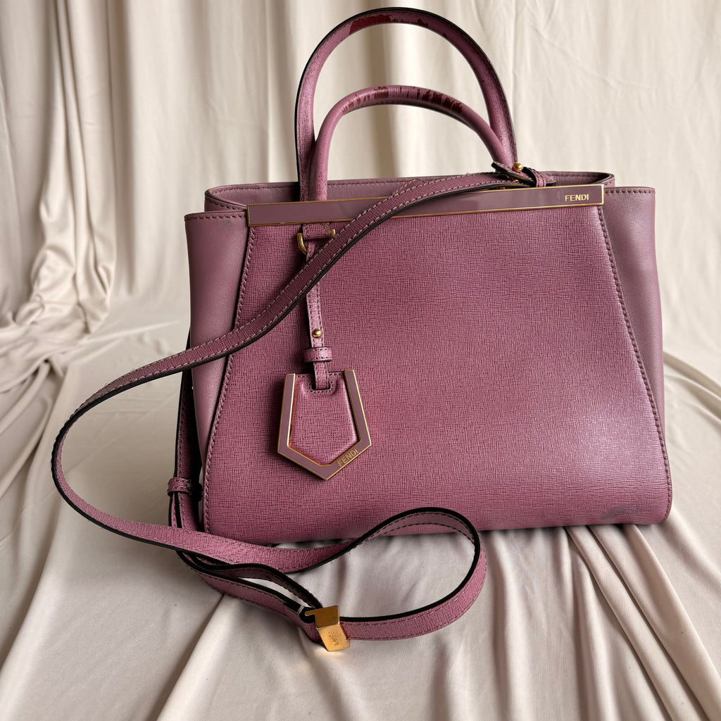 Fendi 2Jours Tote - Lilac/Old Rose Vitello Elite Leather