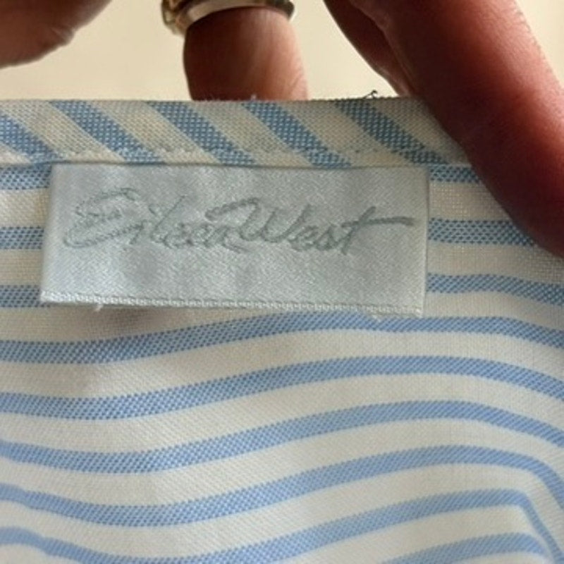 Eileen West Sailor Stripe Dress - 80's -100% Cotton, Size M