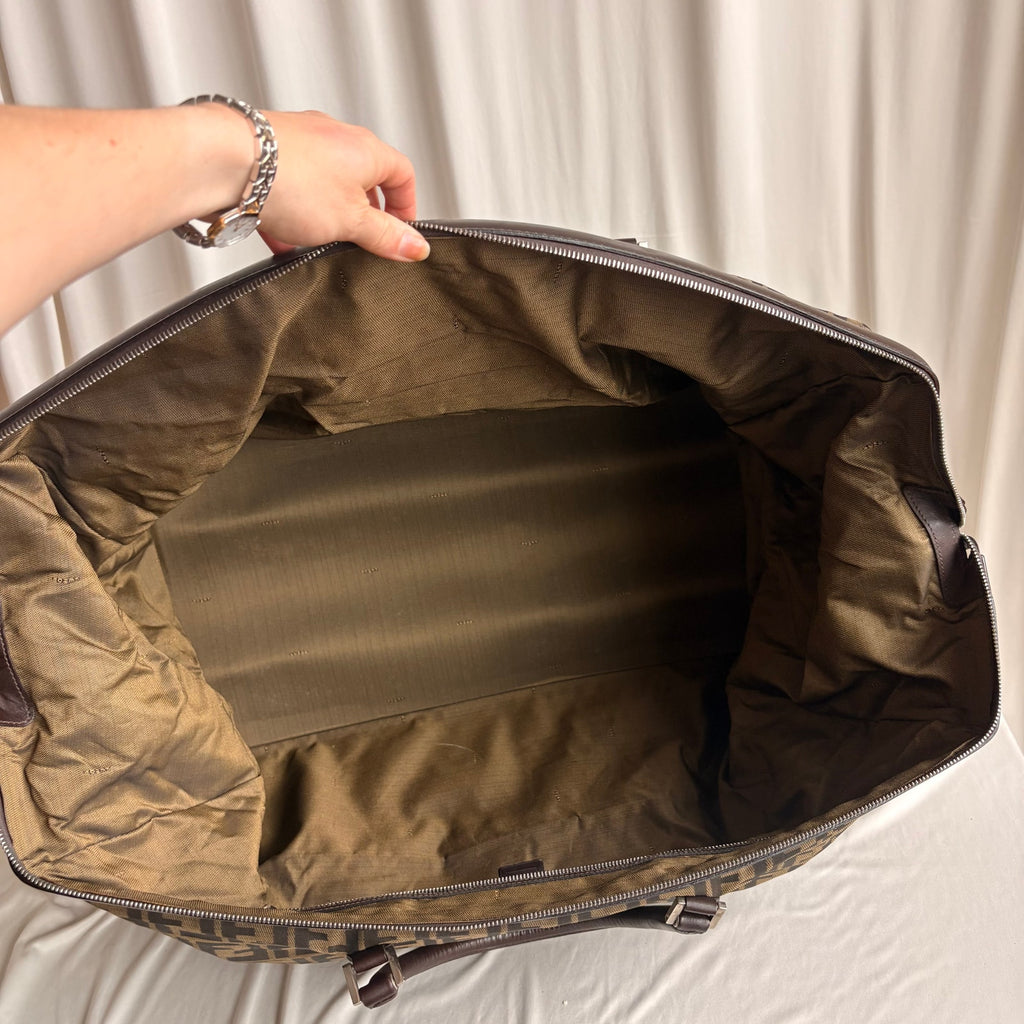 Vintage Fendi Zucca Rolling Duffel Bag / Trolley Case - 1999 Collection