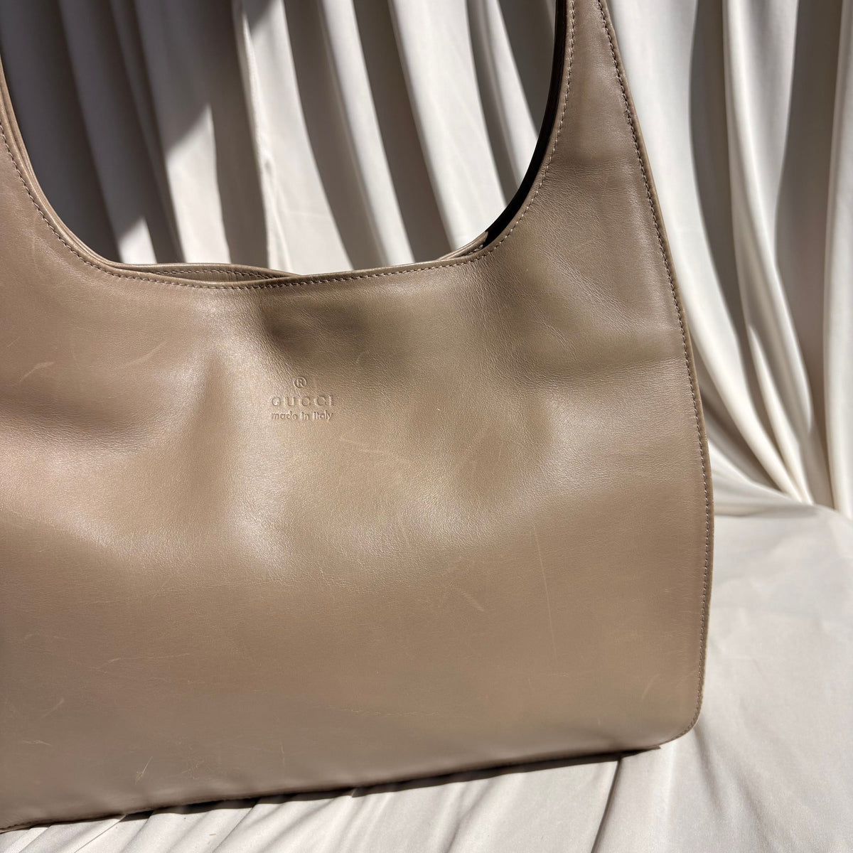 Gucci Tom Ford Era Beige Vitello Leather Shoulder Bag