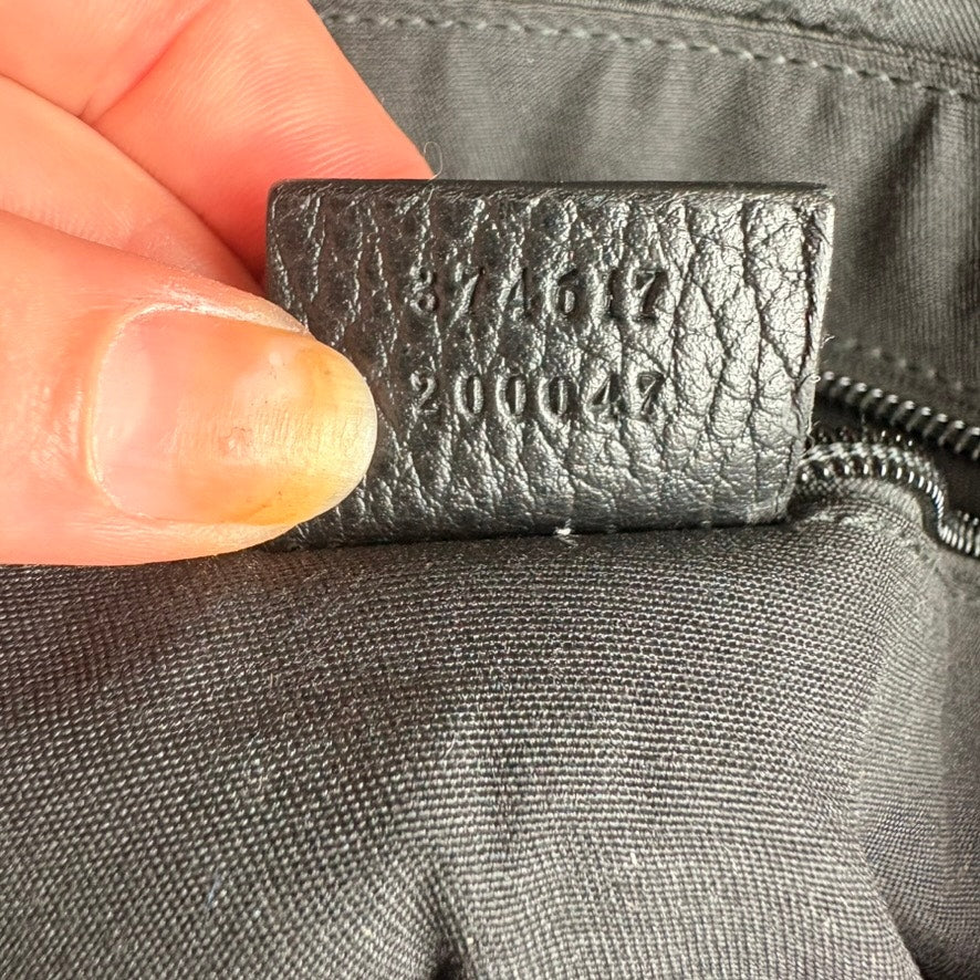 Gucci Messenger Bag Black GG Monogram Nylon, Leather Trim