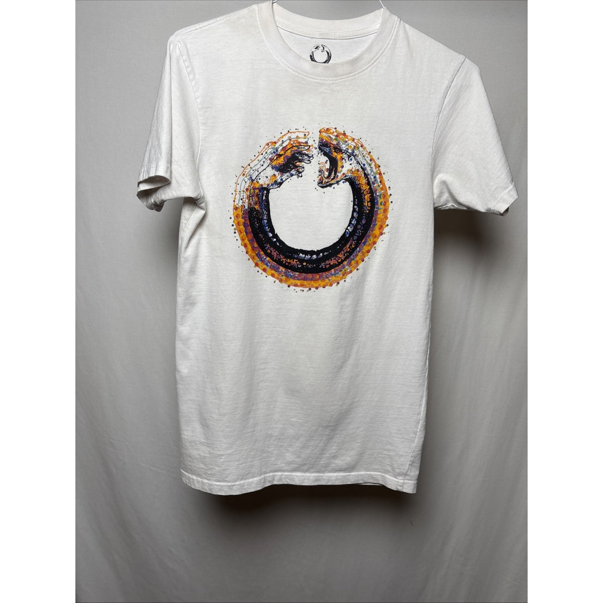 ARTMEETSCHAOS (WHITE “RAINBOW SNAKE CREWNECK T-SHIRT | Small