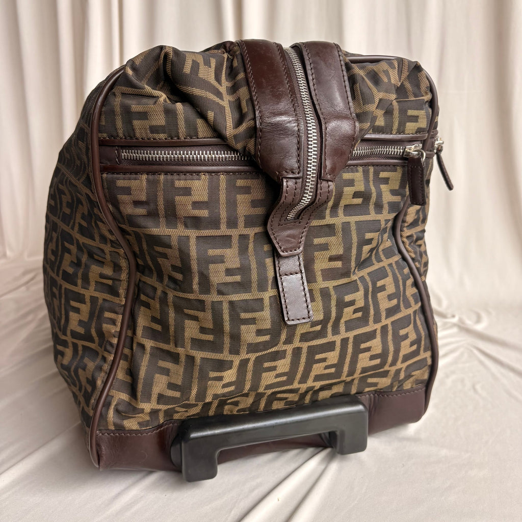 Vintage Fendi Zucca Rolling Duffel Bag / Trolley Case - 1999 Collection