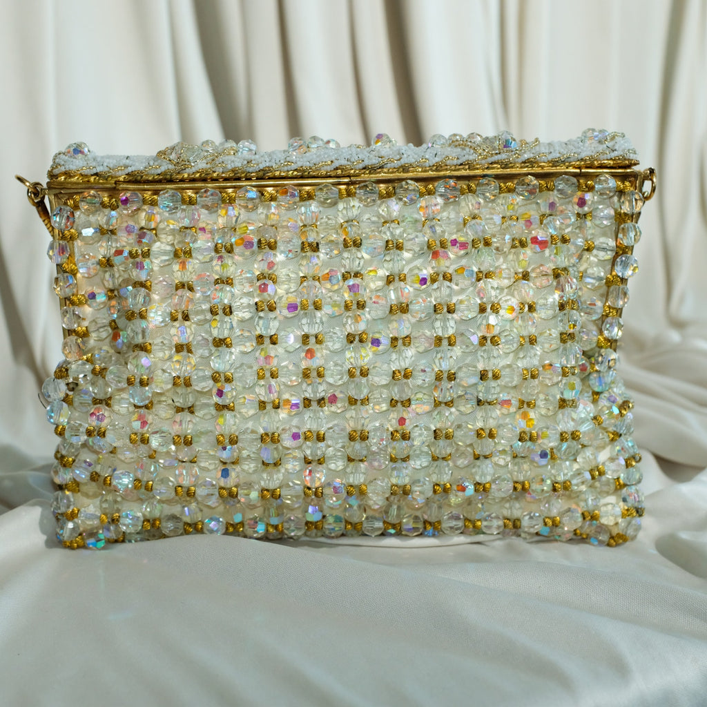 Vintage Austrian Crystal Evening Bag - Handmade in Belgium, Heirloom Piece