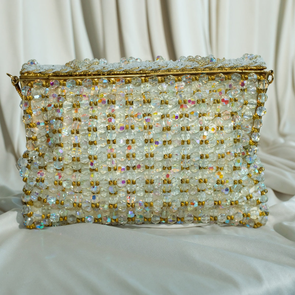 Vintage Austrian Crystal Evening Bag - Handmade in Belgium, Heirloom Piece
