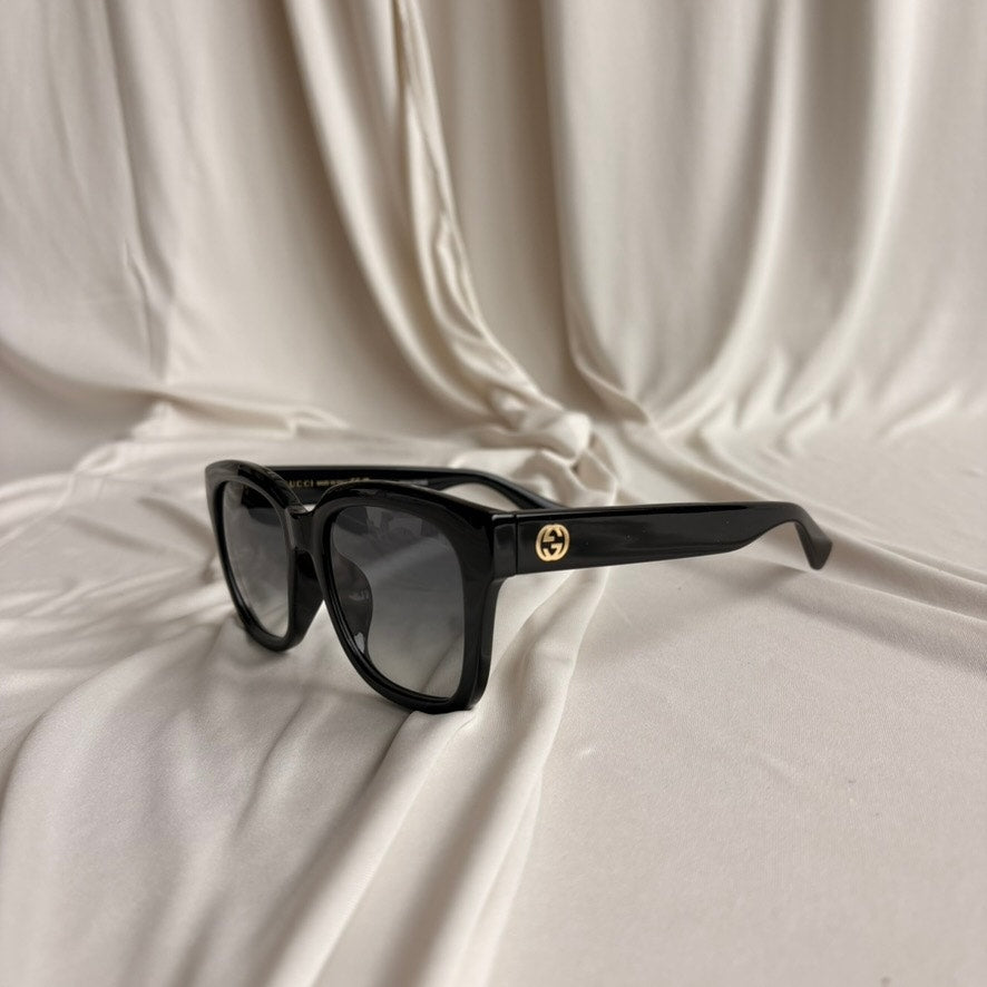 Gucci GG1338S Unisex Sunglasses - Black Acetate, Gold GG Logo, Brand New