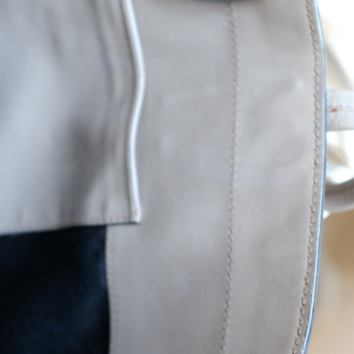 MIU MIU Vitello Soft Leather Shopping Tote Bag - Gray