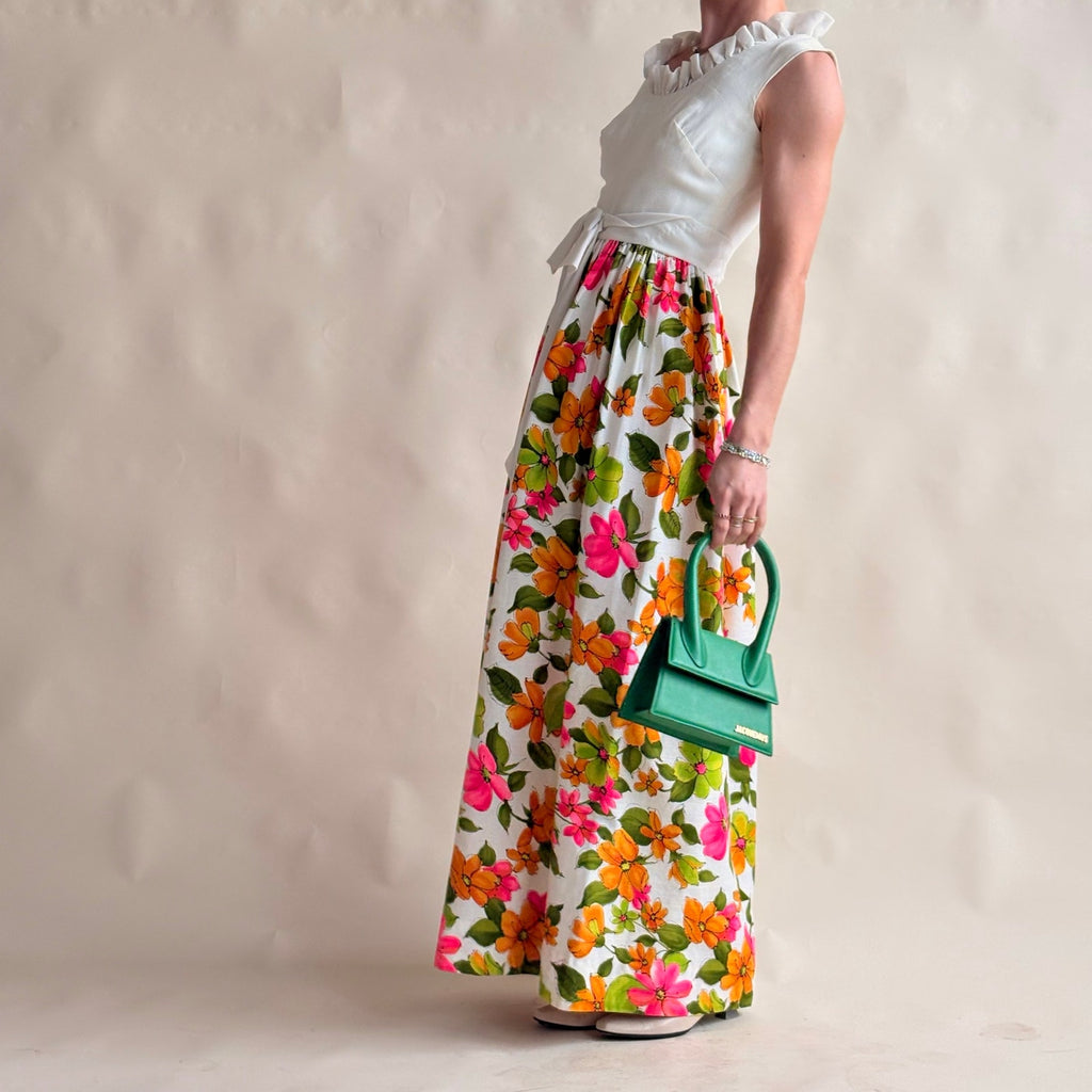 Miss Elliette California Vintage 70s Floral Maxi Dress - Fits XS