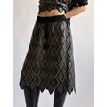 Vintage 1970s Handmade Turkish Diamond Patchwork Leather Skirt