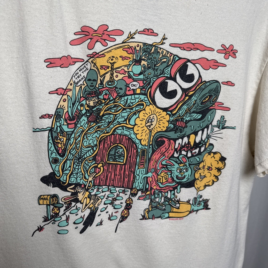 Killer Acid Limited Edition Cream short sleeve graphic shirt SIZE Medium