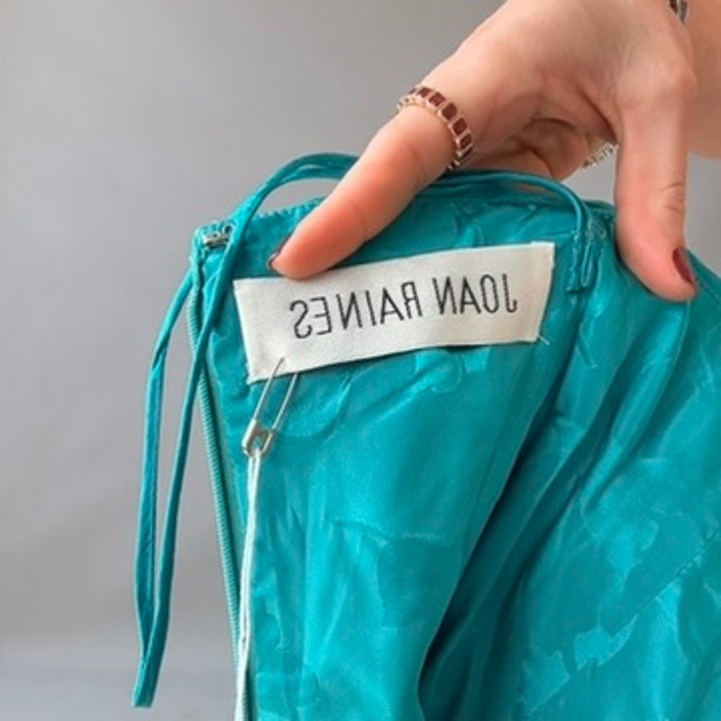 Joan Rain's Vintage 80s Teal Ruched Cocktail Dress - NWT