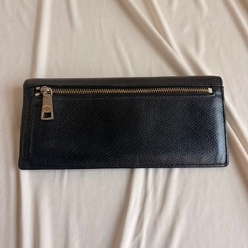 Coach Slim Envelope Wallet - Black, Crossgrain Leather, 8 Card Slots