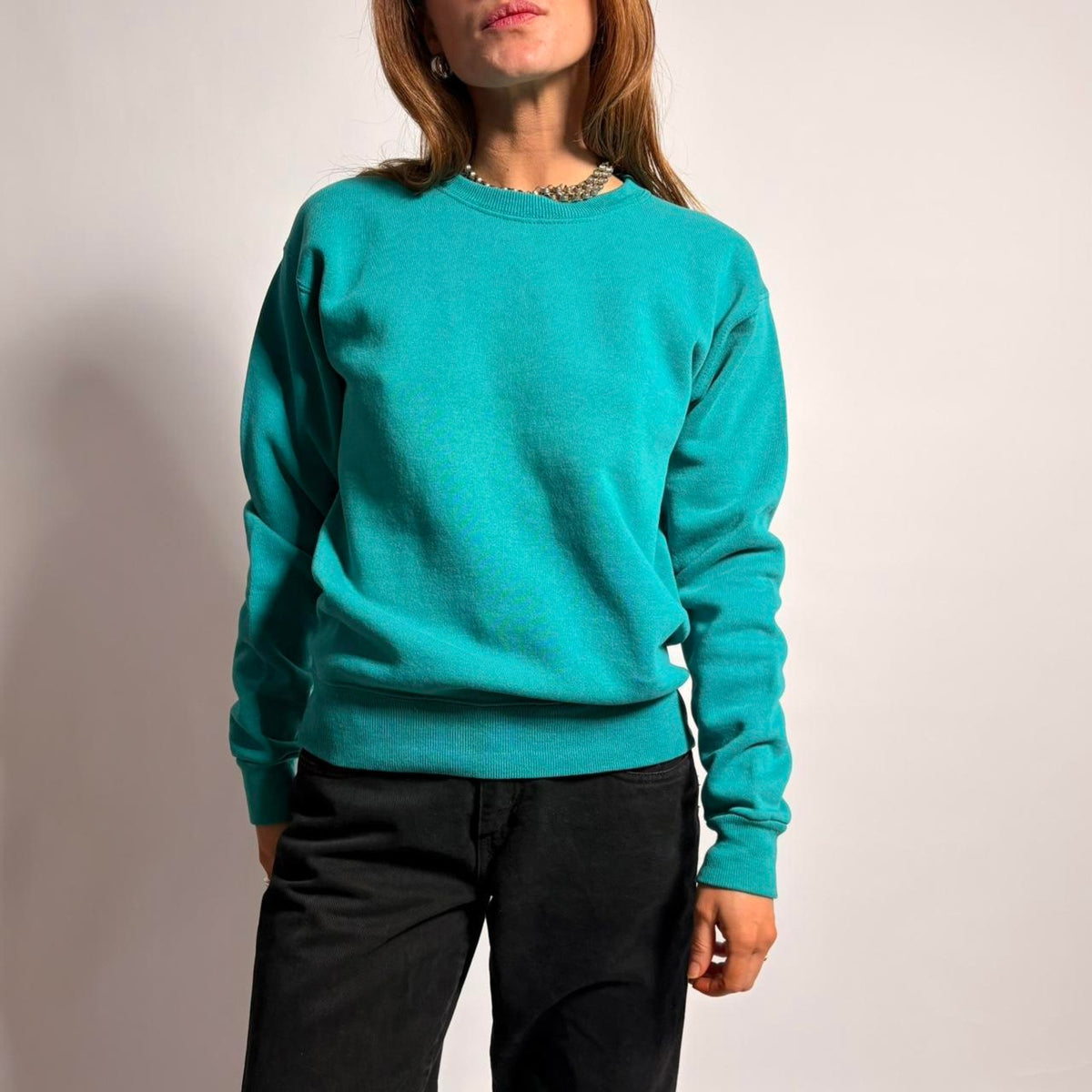 Vintage 1980s St. John's Bay Sweatshirt - Teal, Size Small