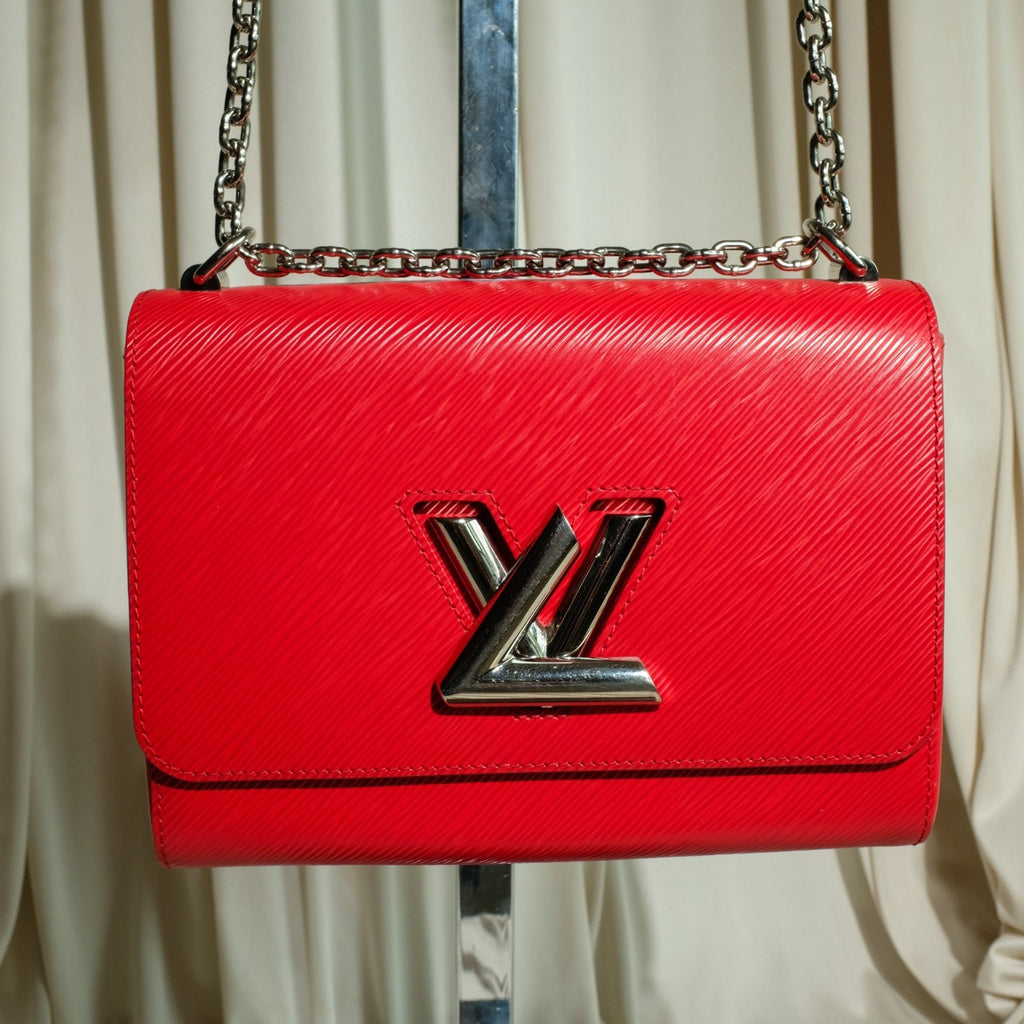Louis Vuitton Twist MM Crossbody Bag - Red Epi Leather, Silver Hardware