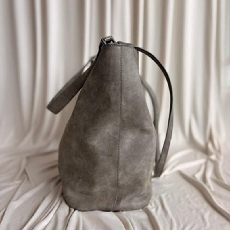 The Limited Grey Bucket Bag - Handle & Shoulder Strap, Vintage