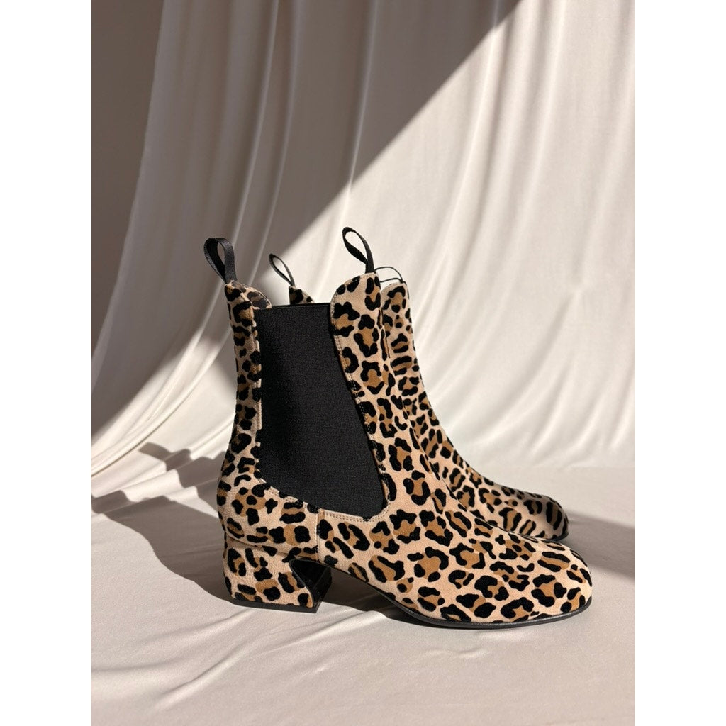 Sergio Rossi Leopard Print Chelsea Ankle Boots - NWT