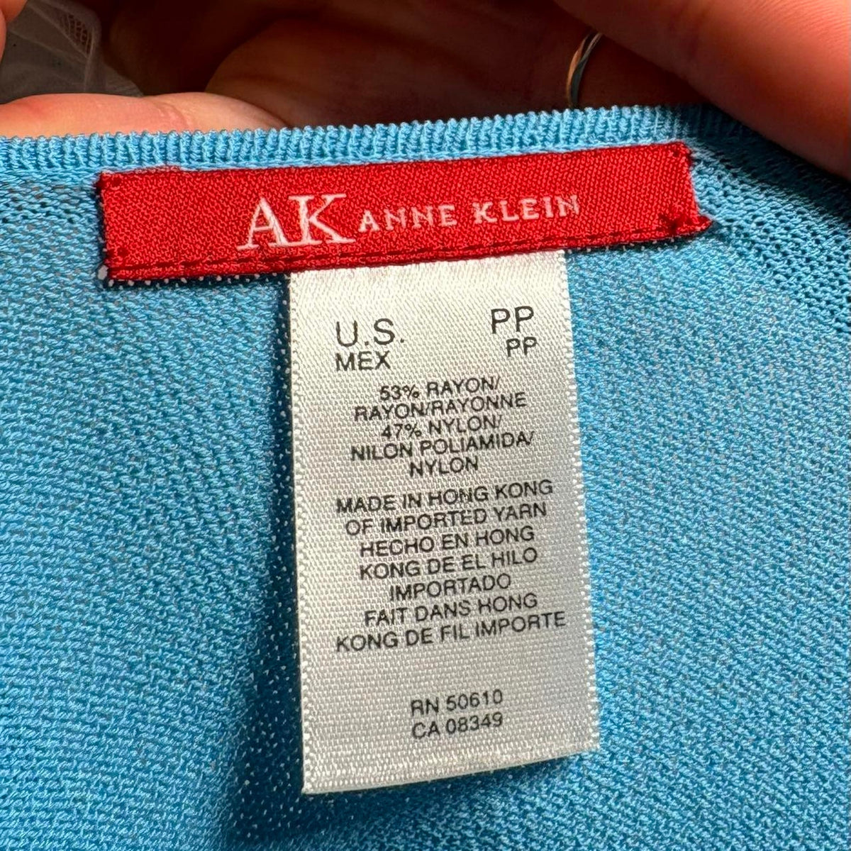 Vintage Anne Klein Teal Cardigan Top - Size Small