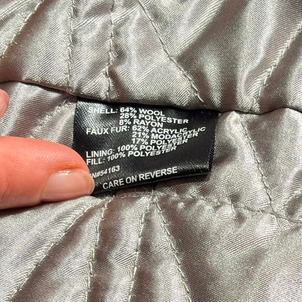 Karl Lagerfeld Black Wool Moto Coat - Small
