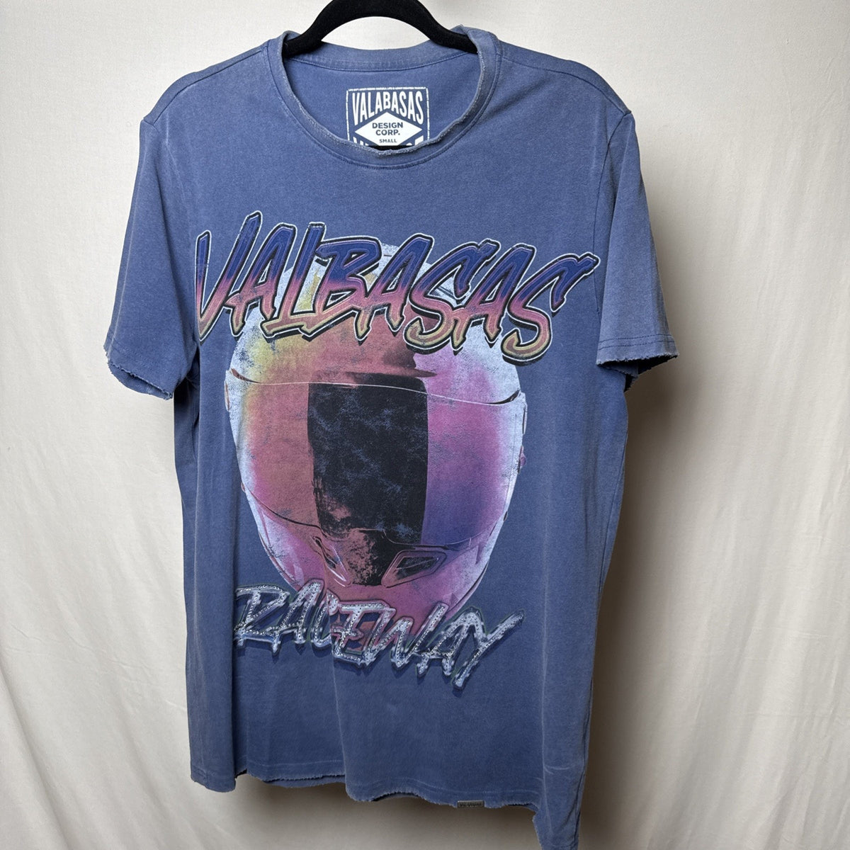 VALABASAS “SPEED DEMON” VINTAGE DARK BLUE TEE Men’s Small