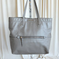 MIU MIU Vitello Soft Leather Shopping Tote Bag - Gray