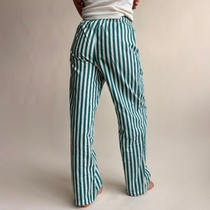 Grayson Threads Green & White Stripe Lounge Pants -  Size XXS