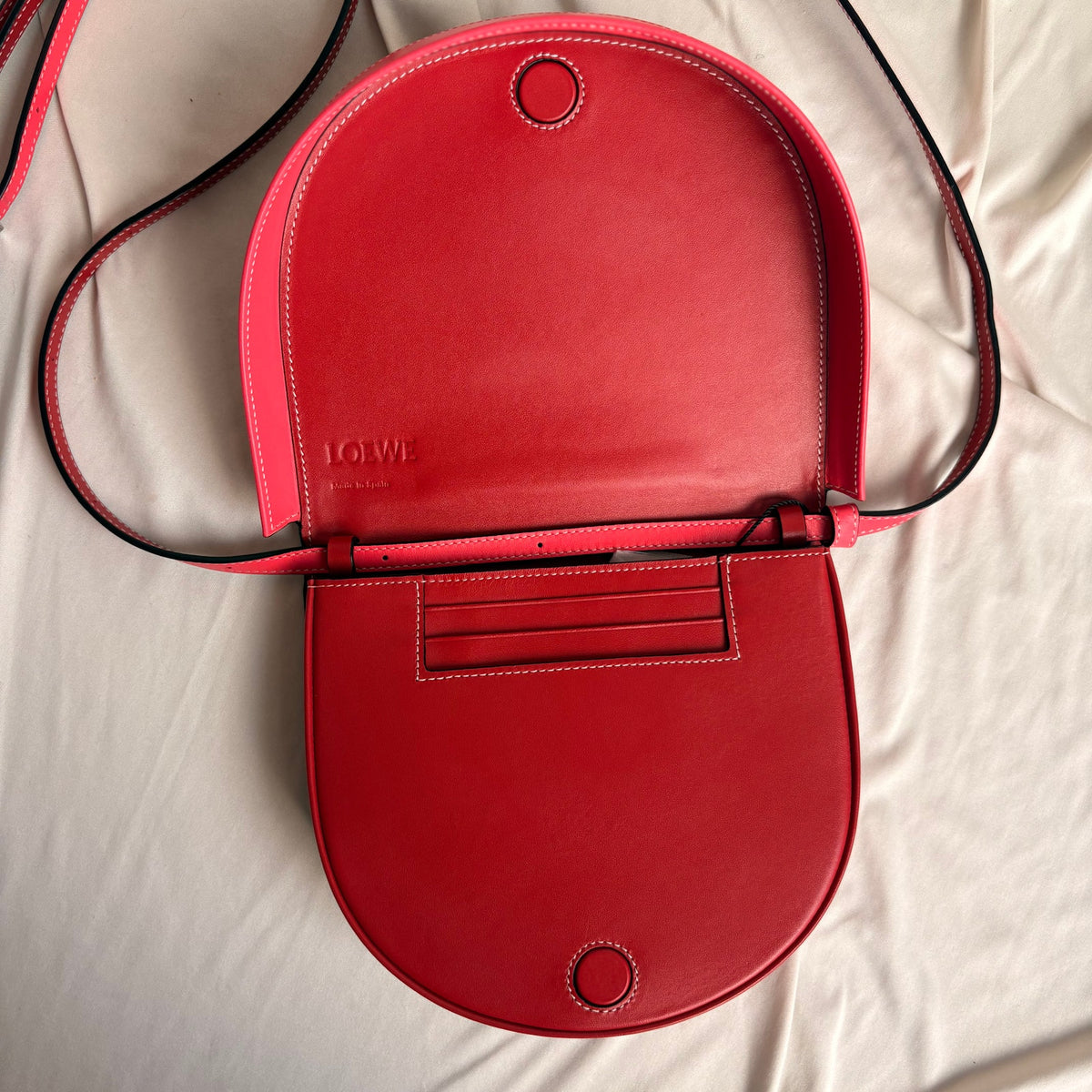 Loewe Heel Mini Bag - Pomodoro Poppy Pink Calfskin