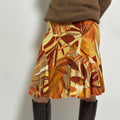 Caché Orange Abstract Print  Midi Skirt | S