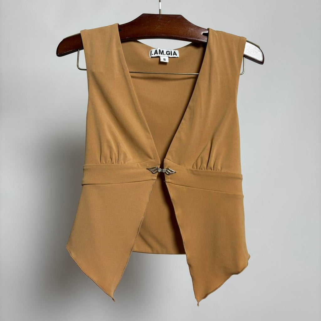 I.AM.GIA Kaia Top in Tan Size Small