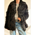 Vintage 1970s Black Lamb Fur Coat
